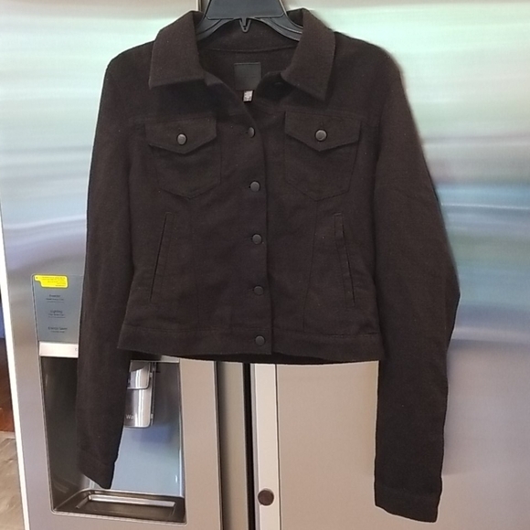 💕JOE'S JEANS💕 Button Down Cropped Jacket ~ Black - Picture 2 of 8
